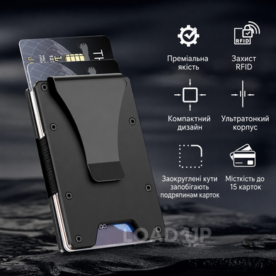 Картхолдер з з вуглецевого волокна (RFID-захист,чорний)