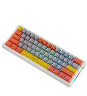 Механическая клавиатура Leaven K610 (61 клавиша, RGB, USB Type-C, Orange and Gray)