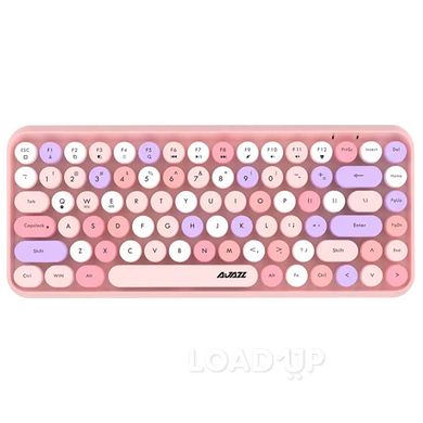 Беспроводная клавиатура Ajazz 308I (84 клавиши, 2хААА, USB, Pink)