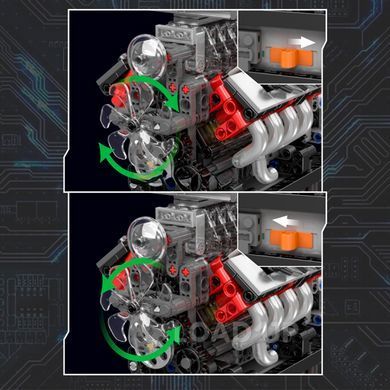 Конструктор &laquo;Двигун Muscle Car V8&raquo; Mould King 10225 (ABS, 855 деталей)
