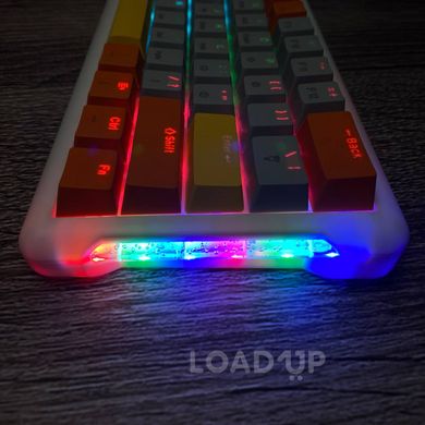 Механічна клавіатура Leaven K610 (61 клавіша, RGB, USB Type-C, Orange and Gray)