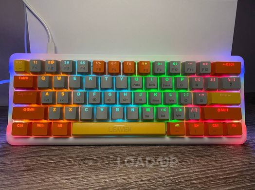 Механическая клавиатура Leaven K610 (61 клавиша, RGB, USB Type-C, Orange and Gray)