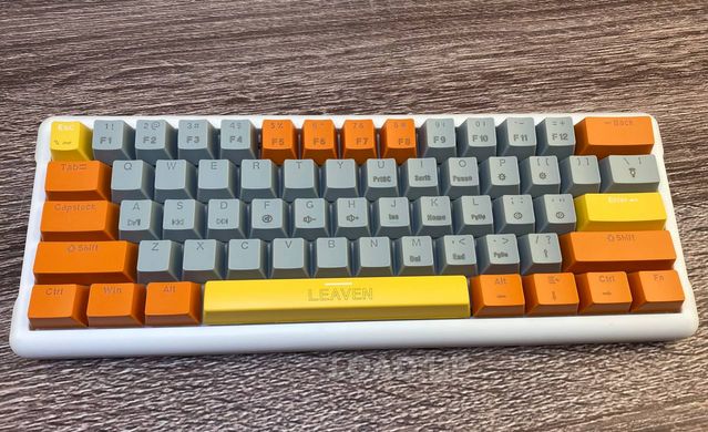 Механическая клавиатура Leaven K610 (61 клавиша, RGB, USB Type-C, Orange and Gray)