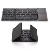 Бездротова 3-складана клавіатура з тачпадом B033 (Bluetooth, Чорний)