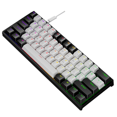 Механічна клавіатура Leaven К620 (61 клавіша, USB Type-C, Black/White)