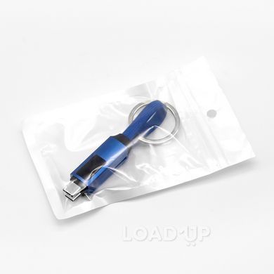 Кабель-брелок 4-в-1 (100 Вт, 5 А, Type-C, Micro-USB, Черный)