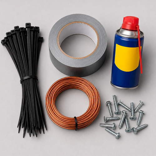 Витратні матеріали для автомобіля: стяжки, скотч, WD-40 та саморізи