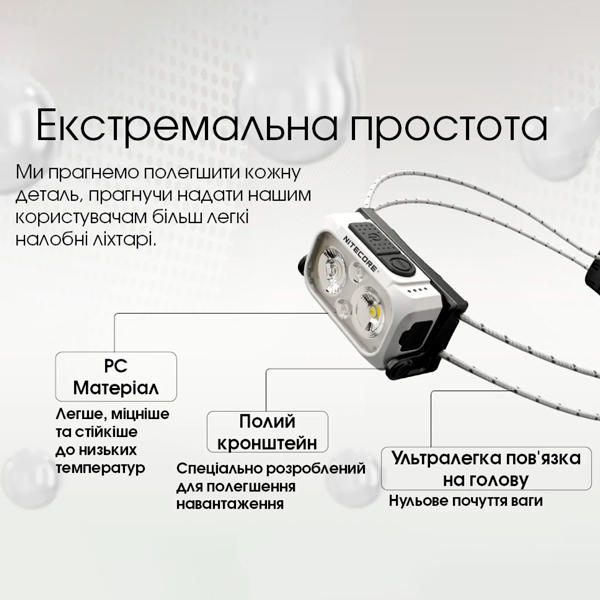 Налобний ліхтар Nitecore NU21 360 люмен