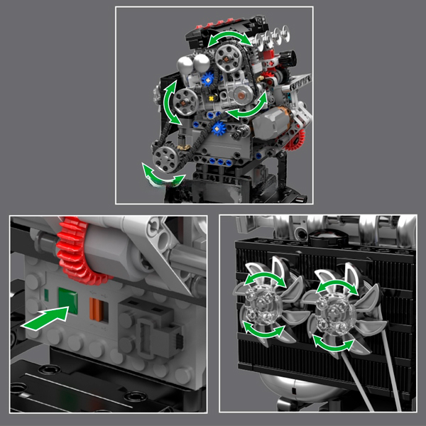 Готова модель двигуна Mould King 10234 VTEC