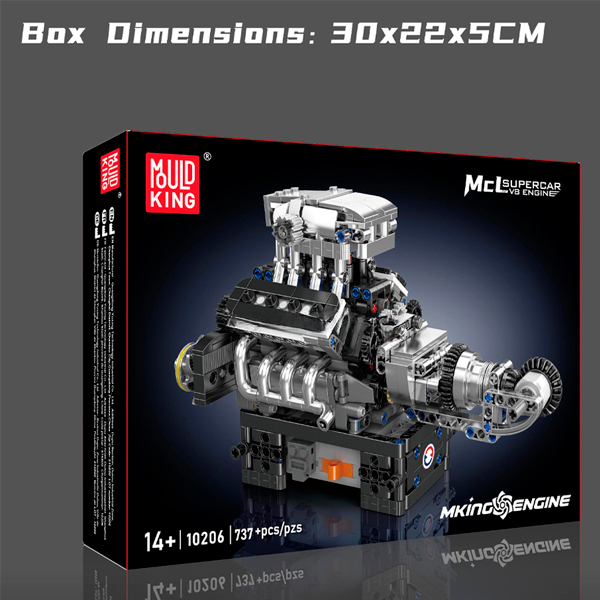 Готова модель двигуна Mould King 10206 V8