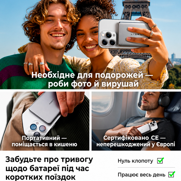 Беспроводная зарядка LISEN MagSafe и USB-C